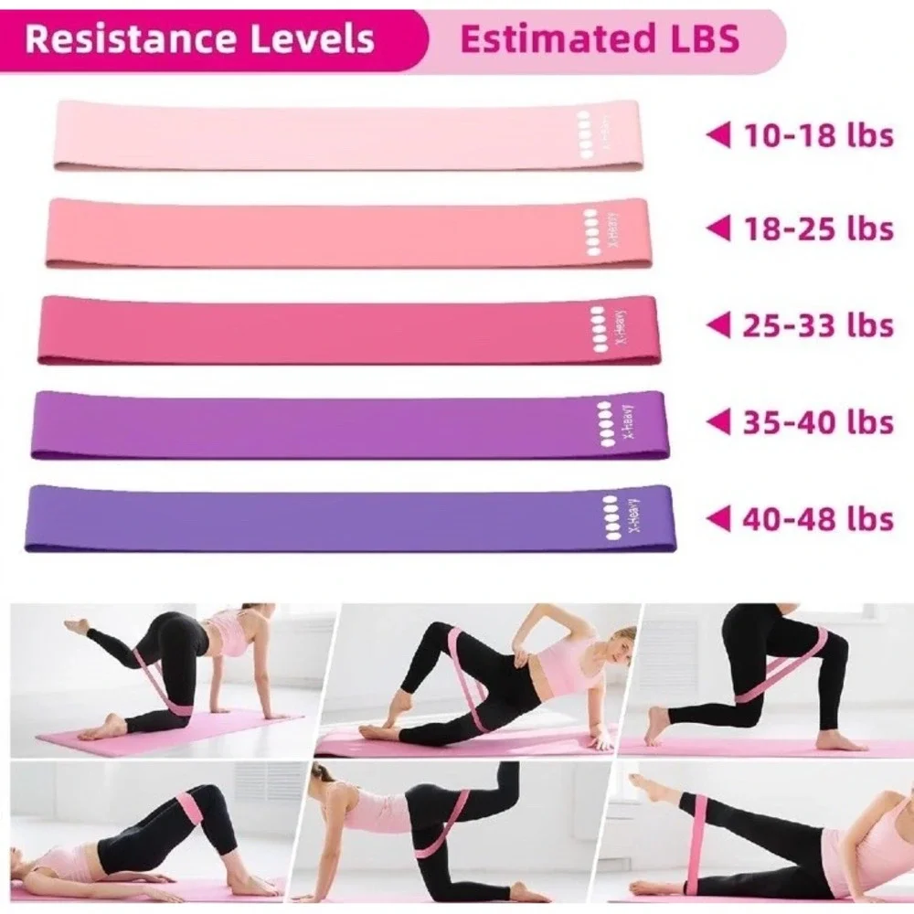 13pc Home Pilates Essentials Kit Resistance Bands Magic Circle Ring Pink ÑIB
